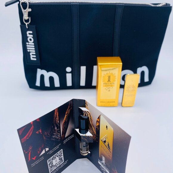 Paco Rabanne 1Million Gift Set - 3pc, Toiletry Pouch, Mini, Sample - NEW - Picture 3 of 12